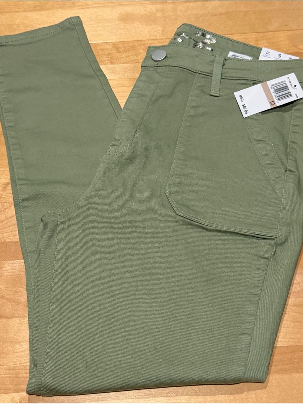 Seven7 Green High Rise Skinny Jeans